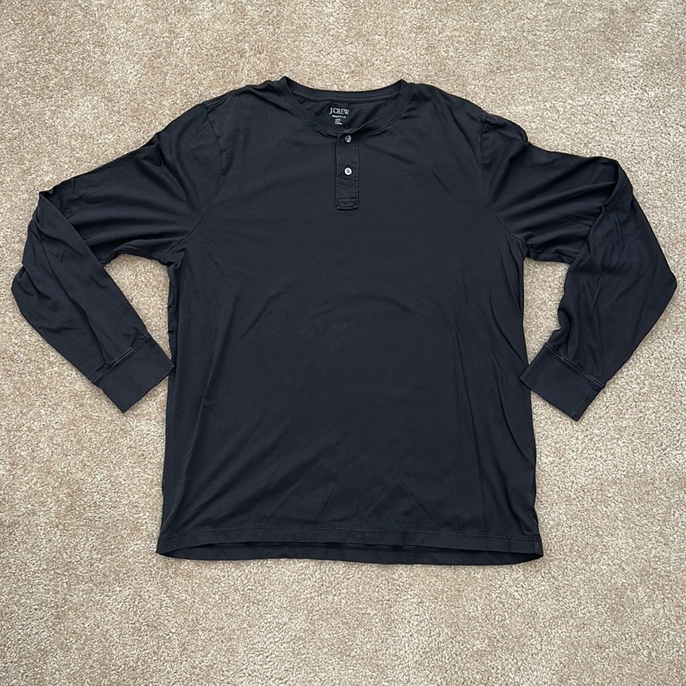 Men’s J. Crew Broken-In Henley Long Sleeve Tee-XXL TALL